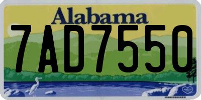 AL license plate 7AD7550
