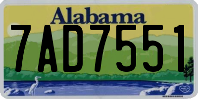 AL license plate 7AD7551