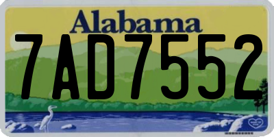 AL license plate 7AD7552