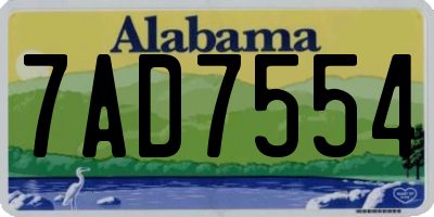 AL license plate 7AD7554