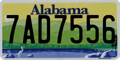 AL license plate 7AD7556