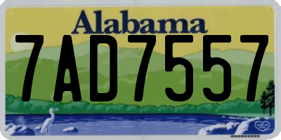 AL license plate 7AD7557