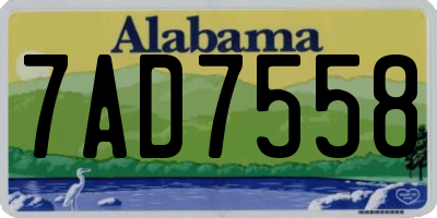AL license plate 7AD7558