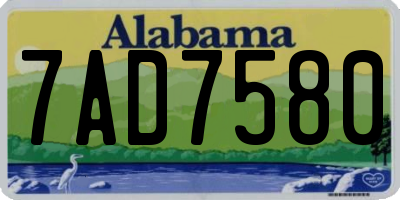 AL license plate 7AD7580