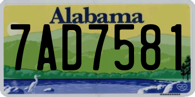 AL license plate 7AD7581