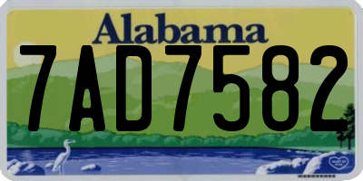 AL license plate 7AD7582