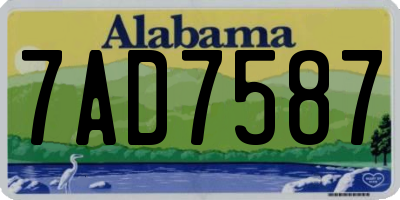 AL license plate 7AD7587