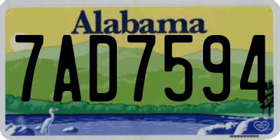 AL license plate 7AD7594