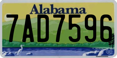 AL license plate 7AD7596