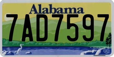 AL license plate 7AD7597