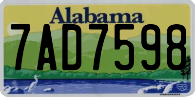 AL license plate 7AD7598