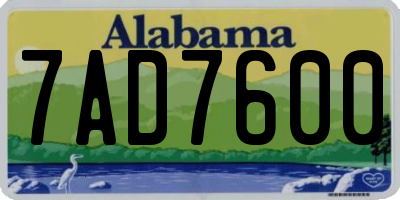 AL license plate 7AD7600