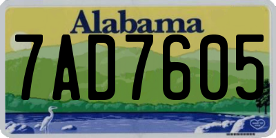 AL license plate 7AD7605