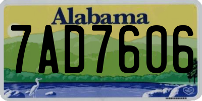 AL license plate 7AD7606