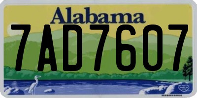 AL license plate 7AD7607