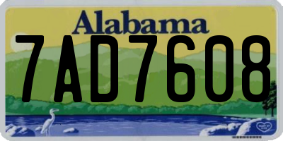 AL license plate 7AD7608
