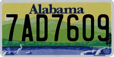 AL license plate 7AD7609