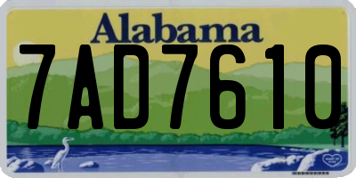 AL license plate 7AD7610