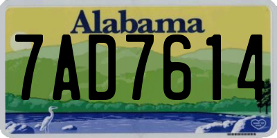 AL license plate 7AD7614