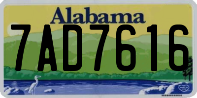 AL license plate 7AD7616