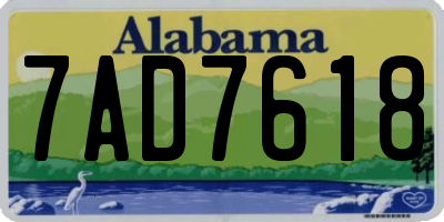 AL license plate 7AD7618