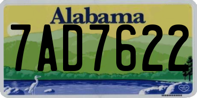 AL license plate 7AD7622