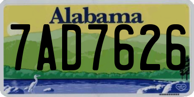 AL license plate 7AD7626