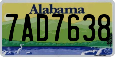 AL license plate 7AD7638