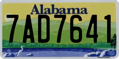 AL license plate 7AD7641