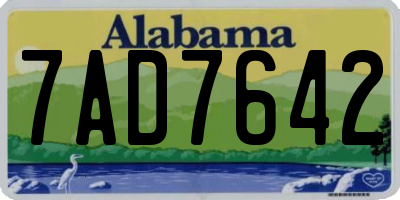 AL license plate 7AD7642