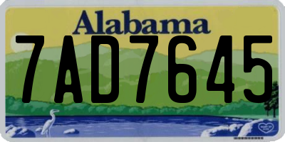 AL license plate 7AD7645