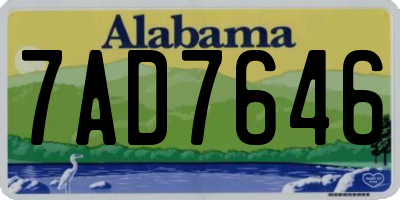 AL license plate 7AD7646