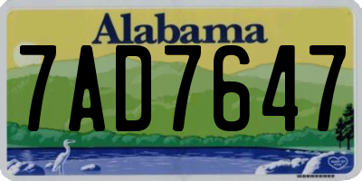 AL license plate 7AD7647