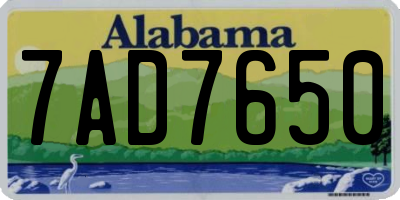 AL license plate 7AD7650