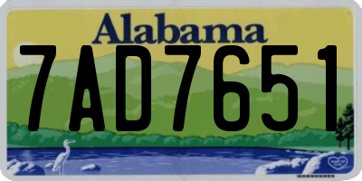 AL license plate 7AD7651