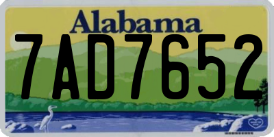 AL license plate 7AD7652