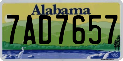 AL license plate 7AD7657