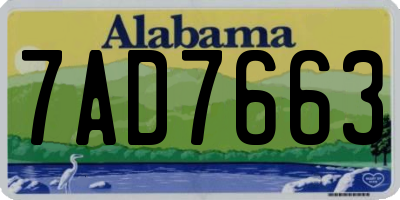 AL license plate 7AD7663