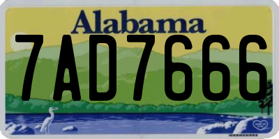AL license plate 7AD7666