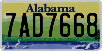 AL license plate 7AD7668