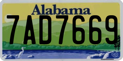 AL license plate 7AD7669