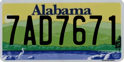 AL license plate 7AD7671