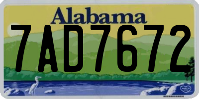 AL license plate 7AD7672