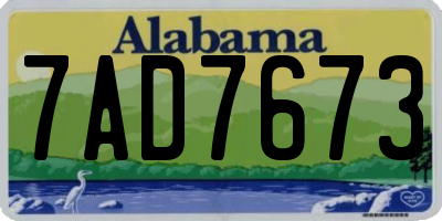 AL license plate 7AD7673