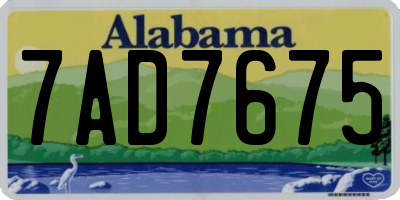 AL license plate 7AD7675