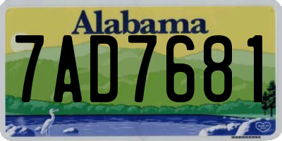 AL license plate 7AD7681