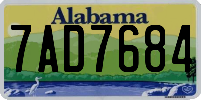 AL license plate 7AD7684