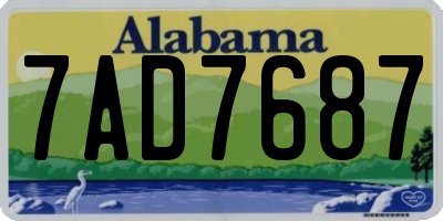 AL license plate 7AD7687