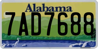 AL license plate 7AD7688