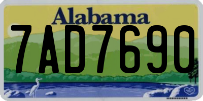 AL license plate 7AD7690